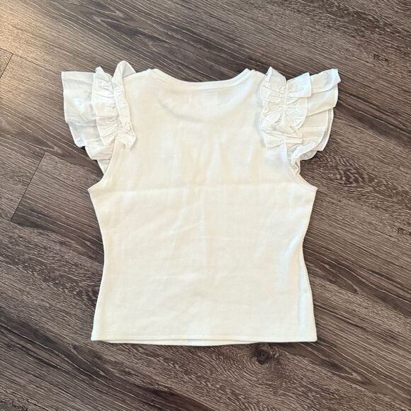 Anthropologie Ribbed Ruffle Tank - Picture 6 of 6